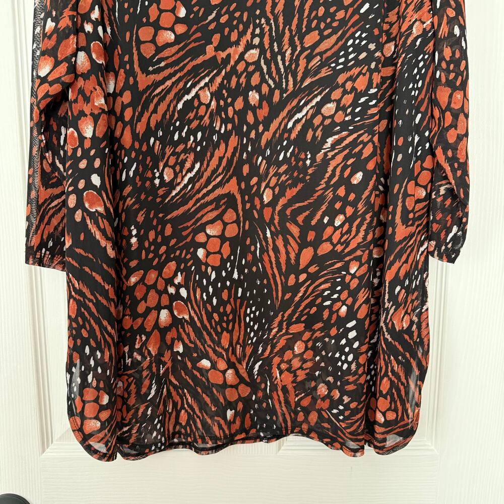Kasper Women's Multicolor Printed Mesh Top Size 2X - Picture 13 of 13